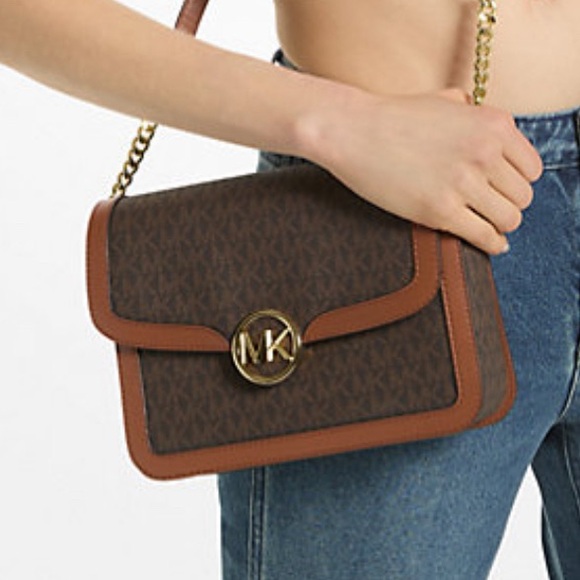 MK Leida Medium Signature Logo Shoulder Bag NWT - Picture 3 of 4